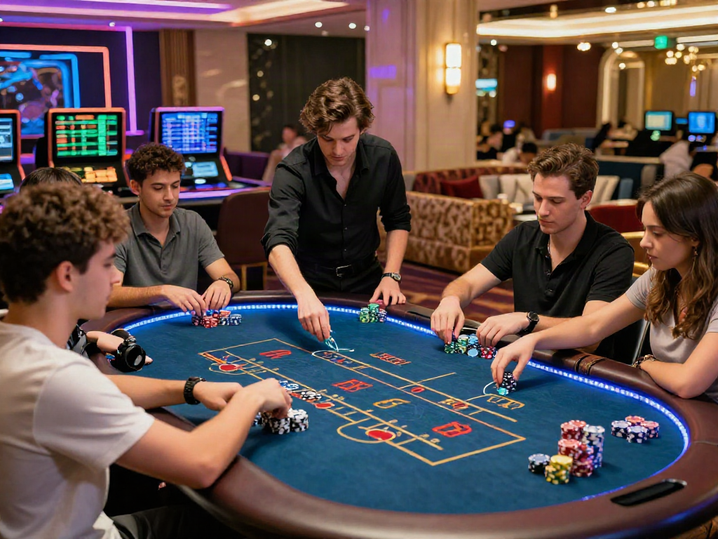 Dynamic gaming scene at SIN88 casino with players engaging in baccarat.