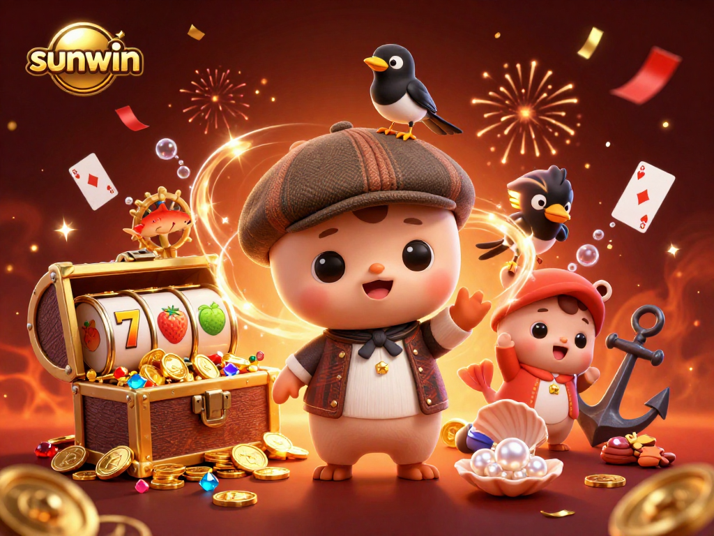 Engage with sunwin's vibrant casino experience featuring cartoon characters and dynamic gaming elements.